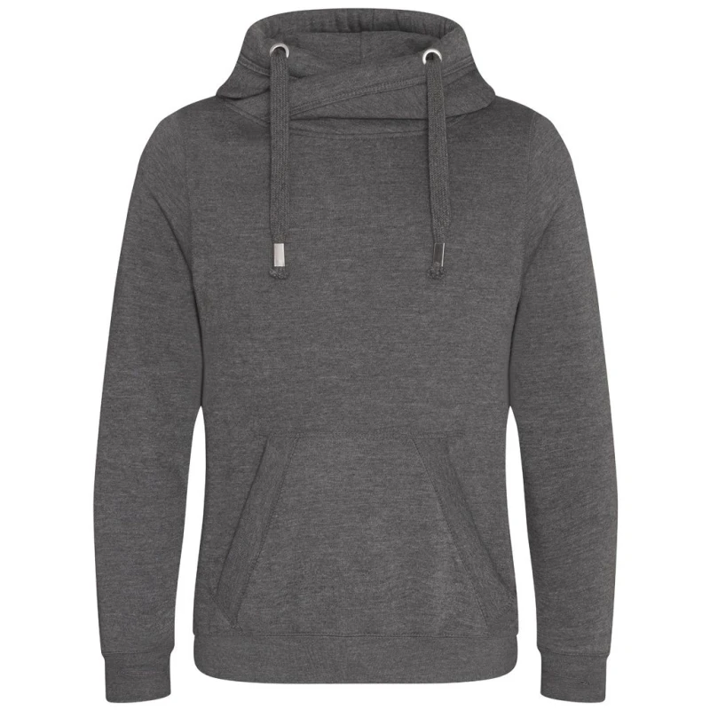 Image of AWDis AWDis Men Cross Neck Hoodie in Charcoal Size: X-Small Charcoal XS Male 5059958506701