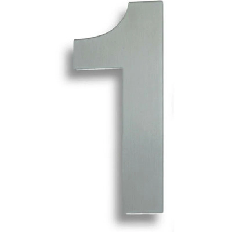 Image of Loops 178mm Front Door Numerals '1' 140mm Fixing Centres Satin Stainless Steel Metallics