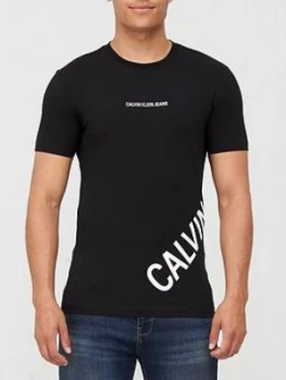 Image of Calvin Klein Jeans Stretch Logo Fashion T-Shirt - Black