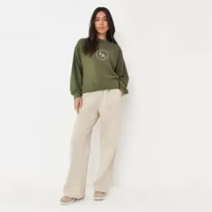 Image of Missguided La Drop Shoulder Sweatshirt - Green
