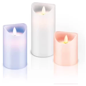 Image of The Source Remote Control Multicolour Candles (Set of 3)