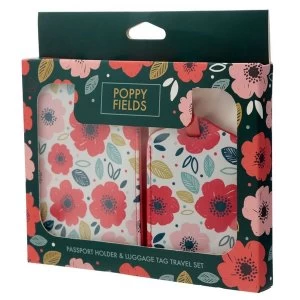 Image of Poppy Fields Passport Holder and Luggage Tag Set