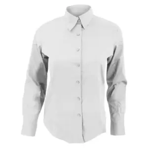 Image of SOLS Womens/Ladies Eden Long Sleeve Fitted Work Shirt (L) (White)