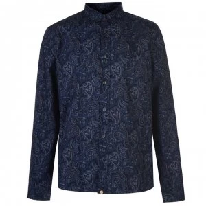 Image of Pretty Green Sleeve Shirt - Navy Paisley
