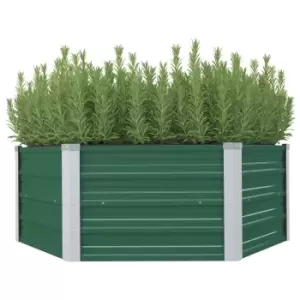 Image of Vidaxl Raised Garden Bed 129x129x46cm Galvanised Steel Green