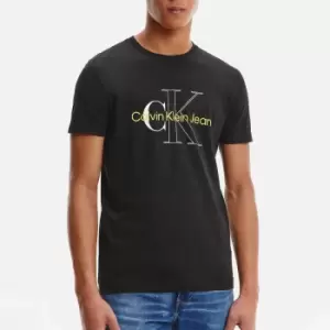 Image of Calvin Klein Jeans Mens Two Tone Monogram T-Shirt - Black - S