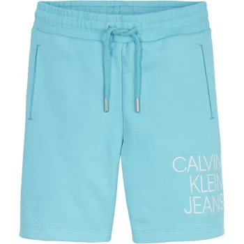 Image of Calvin Klein Hybrid Logo Shorts - Bright Sky