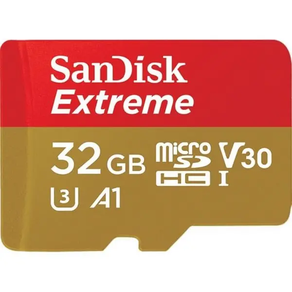 Image of SanDisk Extreme (32GB) MicroSDHC UHS-I U3 Card with Adaptor