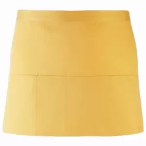 Image of Premier Ladies/Womens Colours 3 Pocket Apron / Workwear (Pack of 2) (One Size) (Sunflower)