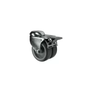 Image of Braked Swivel Bolt Hole 50MM Twin Rubber