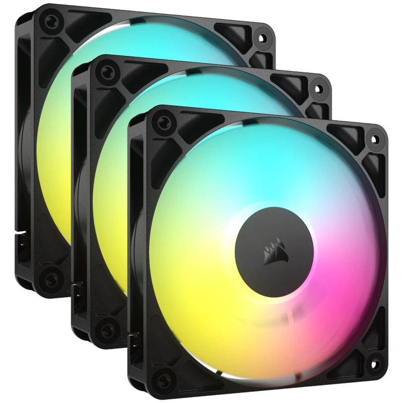 Image of Corsair RS120 ARGB Triple Pack of 120mm PWM Fans in Black