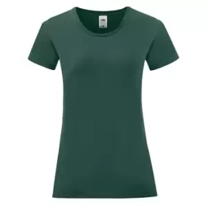 Image of Fruit Of The Loom Womens/Ladies Iconic T-Shirt (L) (Forest)