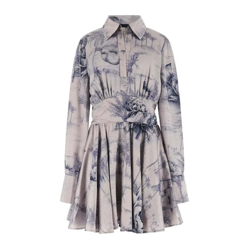 Image of Guess Flared dress with long sleeves For Her Guess Concetta Flare Bleu Female S