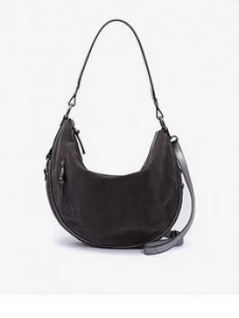 Image of Mint Velvet Harriet Suede Hobo Bag - Grey