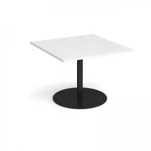 Image of Eternal square extension table 1000mm x 1000mm - Black base and white