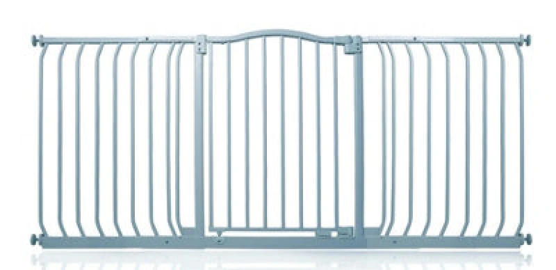 Image of Safetots Curved Top Safety Gate, 161Cm - 170Cm, Matt Grey, Pressure Fit Stair Gate