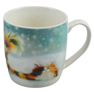 Image of Kim Haskins Christmas Ginger Cat Porcelain Mug