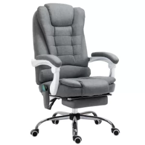 Image of Vinsetto 6 Point Massage Office Chair Computer Swivel Rolling Task Chair with Retractable Footrest, Heat and Height Adjustable Comfortable Armrests