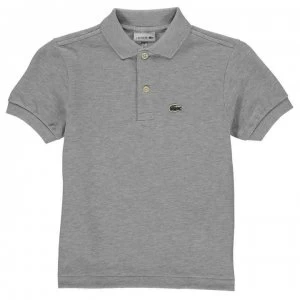 Image of Lacoste Junior Boys Pique Logo Polo Shirt - Grey Chine CCA