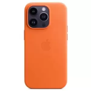 Image of Apple iPhone 14 Pro Max Leather Case with MagSafe Orange MPPR3ZM/A