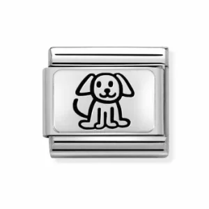 Image of Nomination CLASSIC Oxidised Steel 'Family Dog' Charm 330109/52
