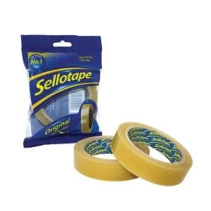 Image of Sellotape Original Large 24mm x 66m Golden Non Static Easy Tear Tape