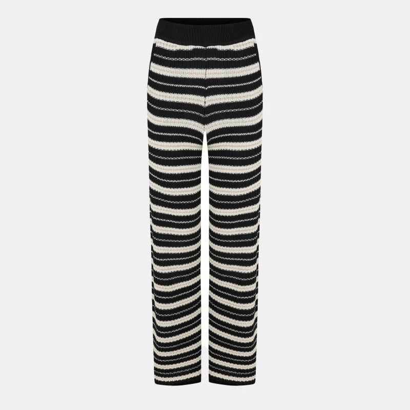 Image of Jack Wills Womens Crochet Knitted Trousers Carbon Stripe female 6 (2XS)