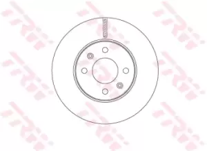 Image of TRW Brake disc DF6794 Brake rotor,Brake discs HYUNDAI,KIA,i20 Schragheck (GB, IB),i20 ACTIVE (GB),i20 Coupe,Accent V Limousine (HC)