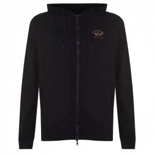 Image of Paul And Shark Crew Logo Full Zip Hoodie - Navy 013