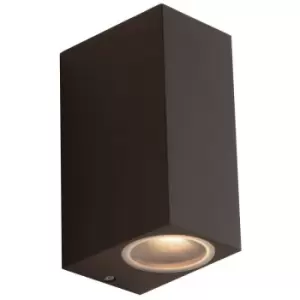 Image of Applique de jardin Qubo Aluminium Corten 2 ampoules cm