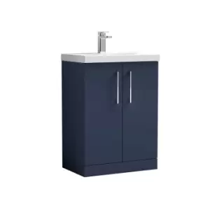 Image of Nuie Arno 600mm Floor Standing 2 Door Vanity & Thin-Edge Basin Electric Blue