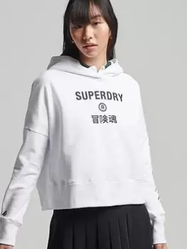 Image of Superdry Code Core Sport Hoodie - White, Size 14, Women