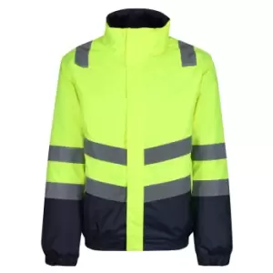 Image of Regatta Mens High-Vis Insulated Jacket (S) (Yellow/Navy)