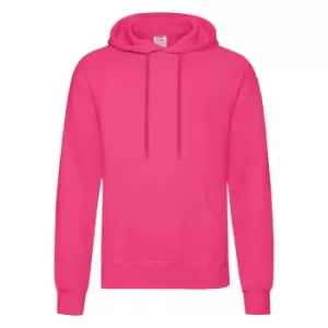 Image of Fruit Of The Loom Mens Hooded Sweatshirt / Hoodie (M) (Fuchsia)