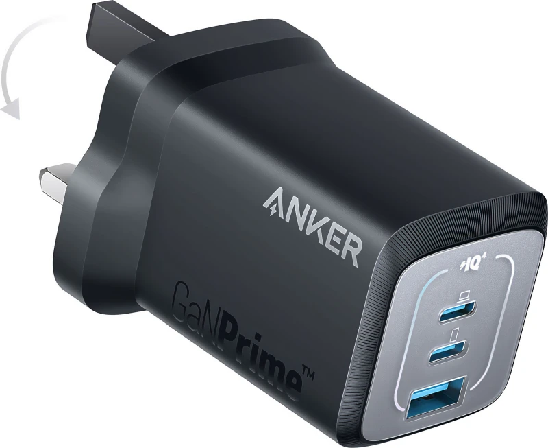 Image of Anker GaNPrime 67 Watt USB-C and USB-A Power Adapter - Black