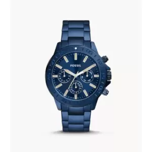 Image of Fossil Mens Bannon Multifunction Stainless Steel Watch - Blue