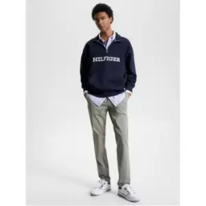 Image of Tommy Hilfiger Monotype Embro Mock Neck - Blue