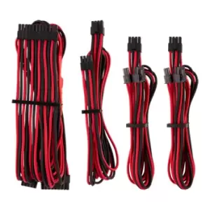 Image of Corsair Type 4 Gen 4 PSU Red/Black Sleeved Cable Starter Kit
