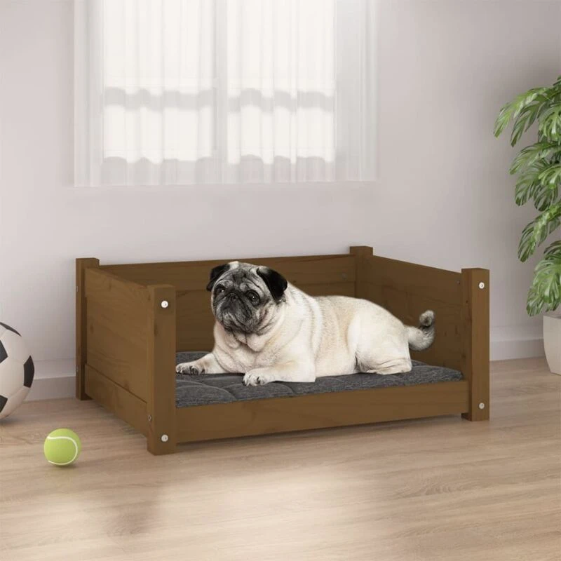 Image of VIDAXL Dog Bed Honey Brown 65.5x50.5x28cm Solid Pine Wood Vidaxl 8720287140351
