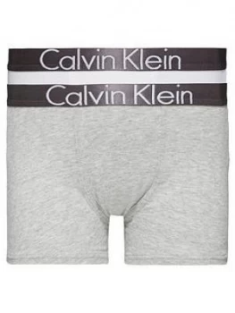 Image of Calvin Klein Boys 2 Pack Logo Trunks - Grey/White