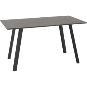 Image of Seconique Berlin Dining Table Black Wood Grain Seats 4
