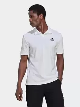 Image of adidas Clubhouse 3-bar Tennis Polo Shirt, Black, Size S, Men