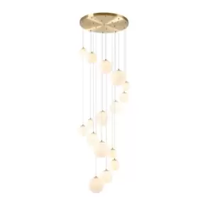 Image of Marshall Ceiling Pendant, 16 Light G9, Satin Gold, Opal Glass