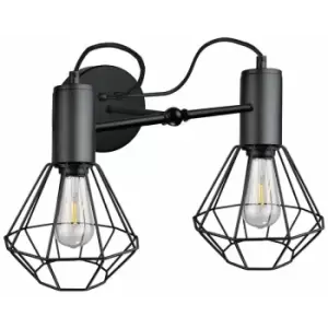 Image of Keter Lars Wall Lamp Black, 25cm, 2x E27