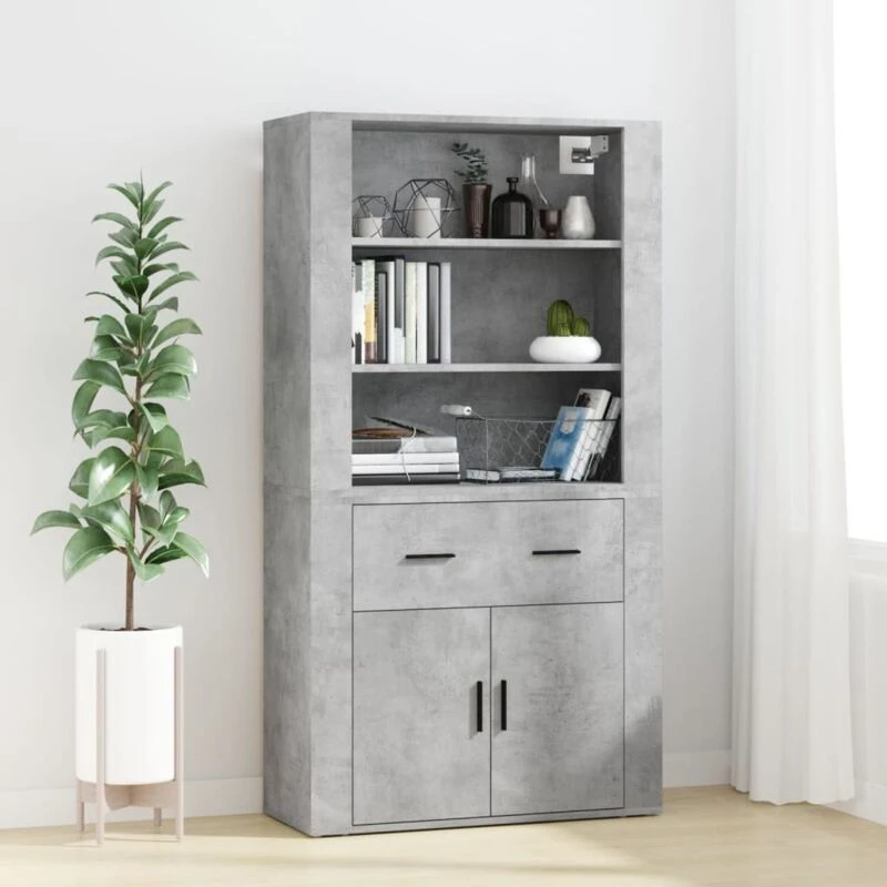 Image of VIDAXL Highboard Concrete Grey Engineered Wood vidaXL 3185379