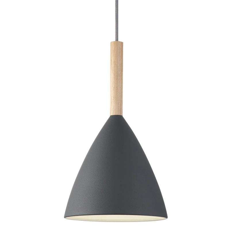 Image of Nordlux Pure Indoor Pendant Light Grey Metal E27 White Inner - Mains Powered, IP20 Grey Unisex
