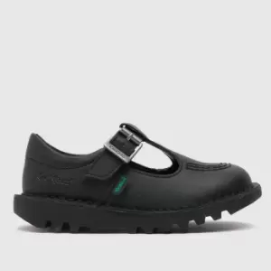 Image of Kickers Black T Bar Vegan Girls Toddler Shoes