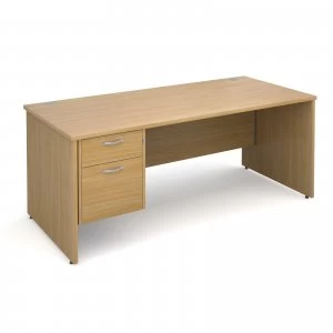 Image of Maestro 25 PL Straight Desk With 2 Drawer Pedestal 1800mm - OAK Panel