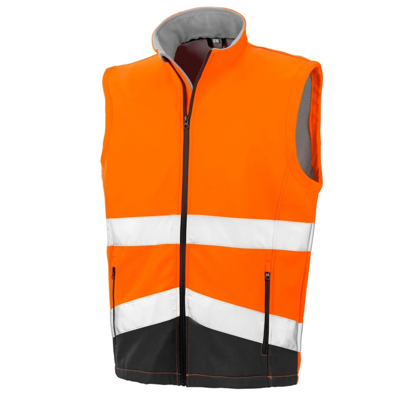 Image of SAFE-GUARD by Result Mens Softshell Printable Gilet in Burnt Orange Size: Small Burnt Orange Male S