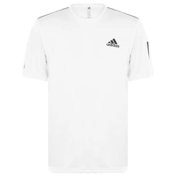 Image of adidas Mens Tennis Club 3-Stripes T-Shirt - White